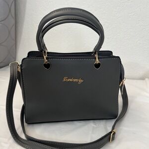 Danbaoly Handbag Shoulder Crossbody Gray Purse 9.5‎ X 7 X 4 Faux Leather Hearts